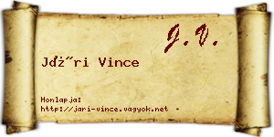 Jári Vince névjegykártya